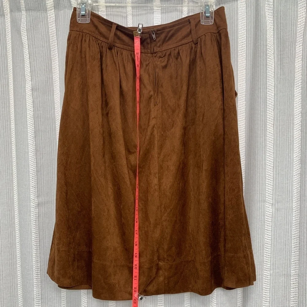 Forever 21 Midi Skirt Brown Tan With Pockets Size M‎ - Picture 5 of 9